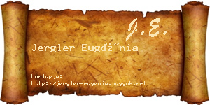 Jergler Eugénia névjegykártya